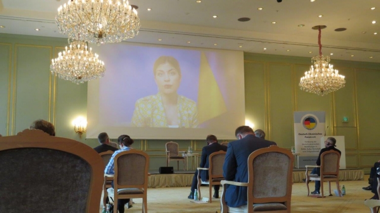 Videobotschaft von Olha Stefanyshyna, ukrainische Vizepremierministerin für Europäische Integration; Foto: OAOEV