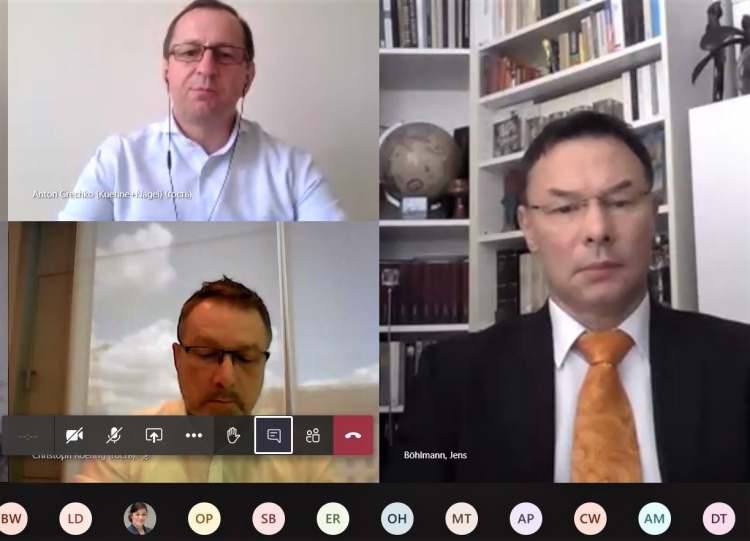 Videokonferenz mit Vertretern der Logistikbranche