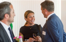 Ruzica Djindjic und Philip Haußmann beim feierlichen Empfang im Berliner Zeitungsviertel. Foto: Jürgen Scheer
