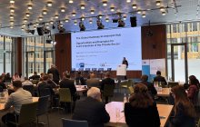 Wie lassen sich die Wachstumspotenziale im Transit durch Zentralasien und den Südkaukasus besser ausschöpfen? Darum ging es bei der Veranstaltung „Making the TCTC Work“ im Haus der Deutschen Wirtschaft in Berlin. Foto: Aman Magauin