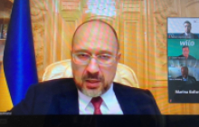 Premierminister Denys Schmyhal im virtuellen Unternehmergespräch des Ost-Ausschusses; Foto: OA