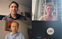 Andreas Metz, OAOEV (l.o); Tanja Galander, PwC ( r.o.); Marcus Kreft, Auswärtiges Amt (l.u.); Foto: OAOEV