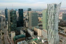 Blick aus dem Varso-Tower auf die Skyline Warschaus. Foto: J. Böhlmann