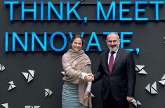 Cathrina Claas-Mühlhäuser, Stellvertretende Vorsitzende des Ost-Ausschusses, begrüßte den armenischen Premierminister zum Wirtschaftsgespräch in Berlin. Foto: A.Metz