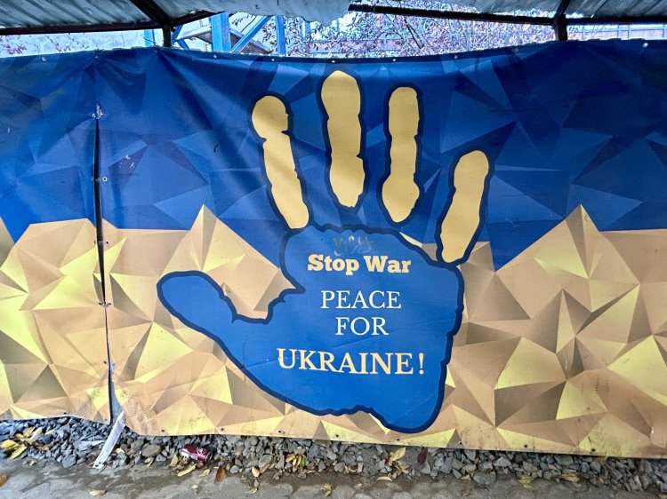 Friedensappell in der ukrainischen Stadt Uschgorod. Foto: Andreas Metz